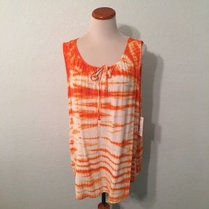 a.n.a. Plus Size Tie Dye Orange Tank Top XXL NWT